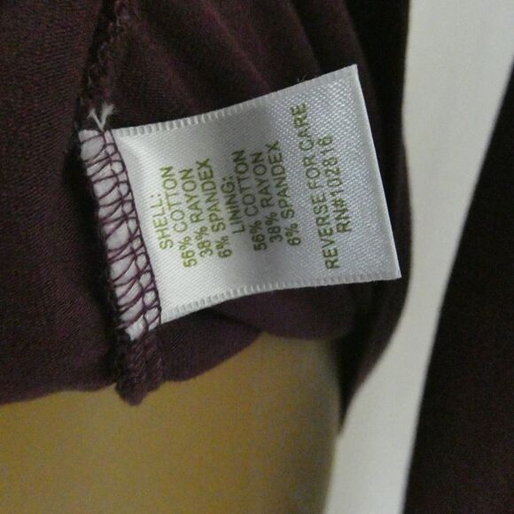 Garnet Hill Juliet Faux Wrap V Neck Draped Ruched Long Sleeve Blouse Top Purple - Picture 10 of 12